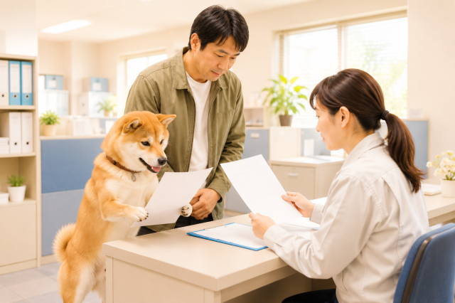 犬の咬傷事故に関する届出内容を確認する様子