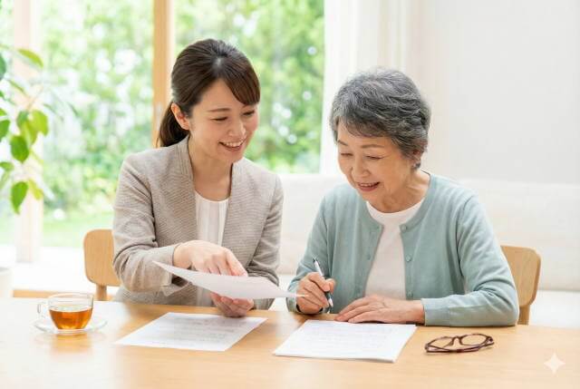 介護施設に入所している方の遺言書作成について考えるイメージ